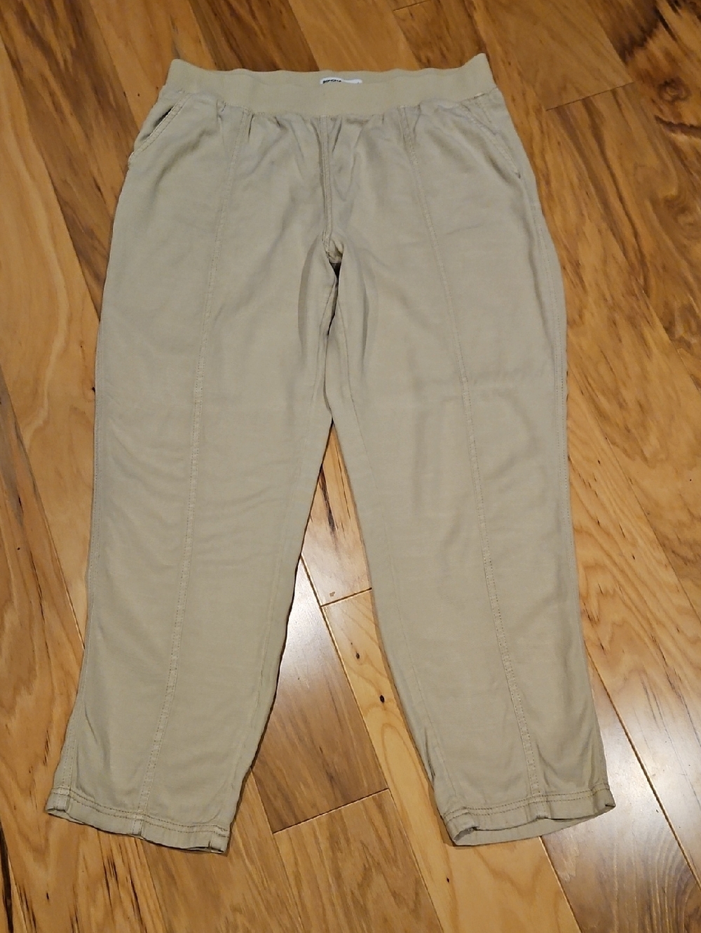 Sonoma Linen Blend Comfort Waistband Womens Pants Cropped Length Size Large